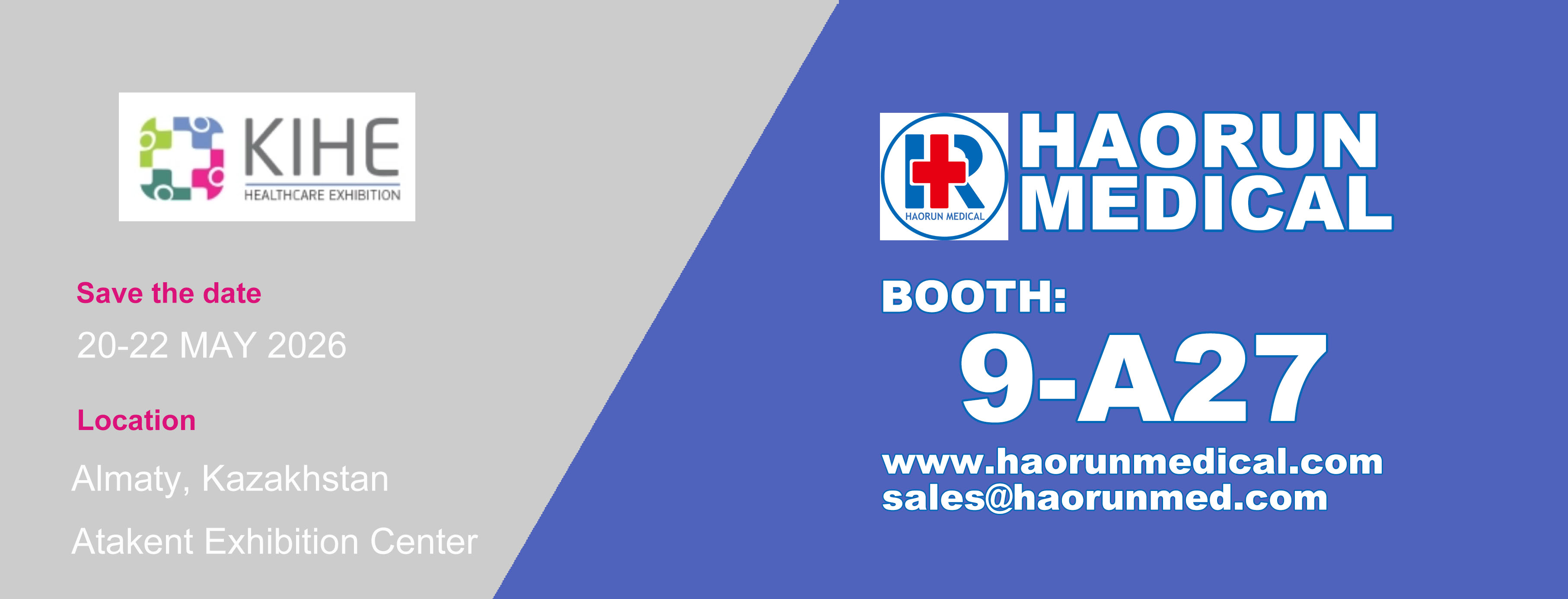 Haorun Medical vous invite à nous rendre visite au KIHE au Kazakhstan